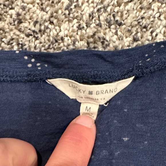 Lucky Brand Blue Sleeveless Tie Front Top - Picture 2 of 6